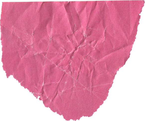 pink textured scrap of magazine paper